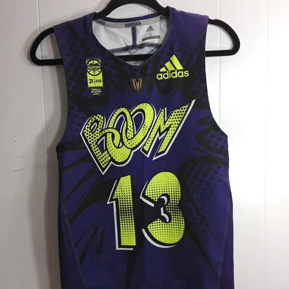 Adidas Blue and Yellow Graphic Jersey